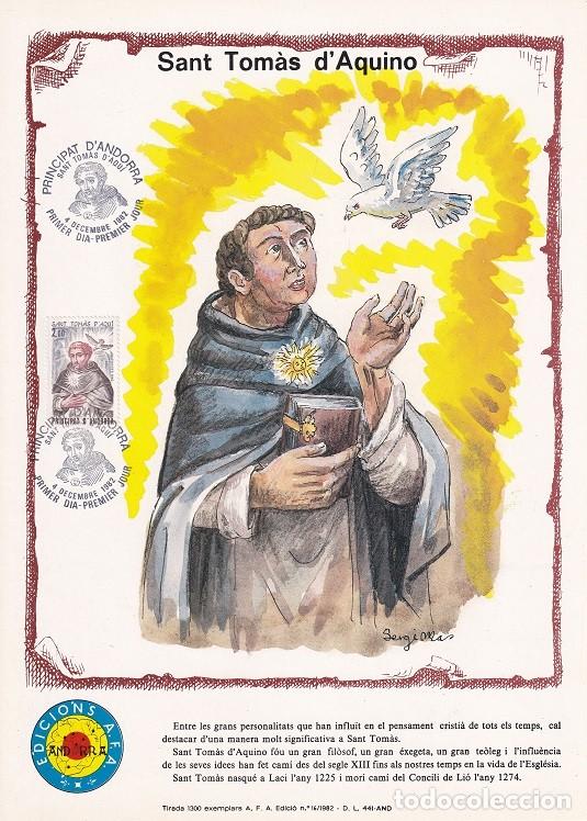 Timbres: Andorra 1982 N&ordm; 16 Tirada 1300 - Sant Tom&agrave;s d'Aquino - Doctor de la Iglesia Santo Tom&aacute;s de Aquino