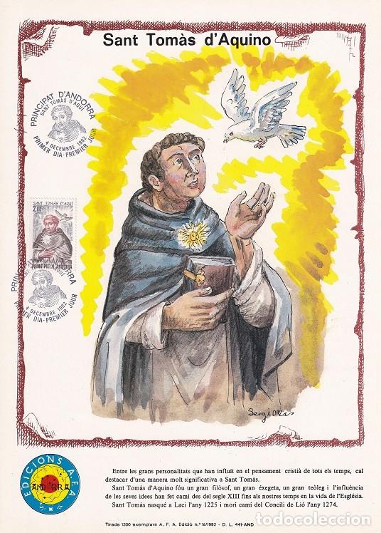 Timbres: Andorra 1982 N&ordm; 16 Tirada 1300 - Sant Tom&agrave;s d'Aquino - Doctor de la Iglesia Santo Tom&aacute;s de Aquino