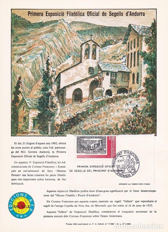 Timbres: Andorra 1982 N&ordm; 7 Tirada 1300 - Primera Exposici&oacute; Filat&egrave;lica Oficial de Segells d'Andorra