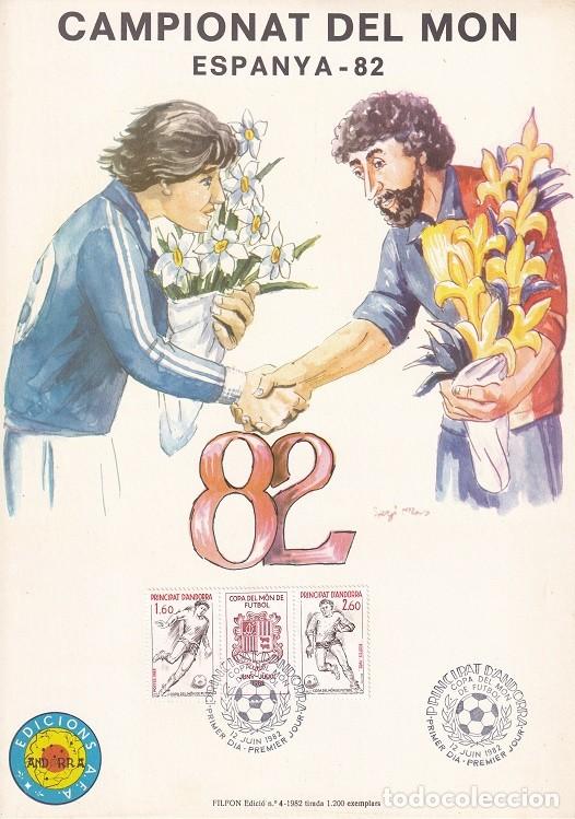 Timbres: Andorra 1982 N&ordm; 4 Tirada 1200 - Campionat del m&oacute;n Espanya 82 Campeonato mundial de F&uacute;tbol Espa&ntilde;a 82