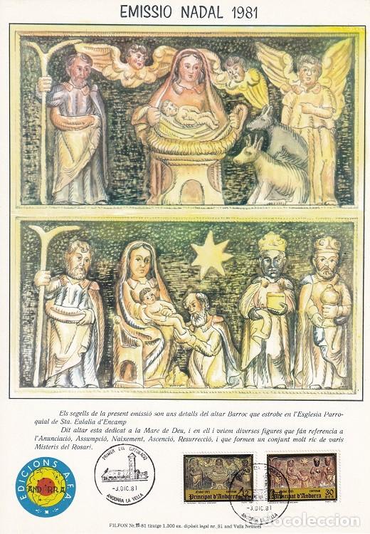Briefmarken: Andorra 1981 N&ordm; 11 Tirada 1300 - Emissi&oacute; Nadal - Navidad - Nacimiento - Adoraci&oacute;n - Resurrecci&oacute;n