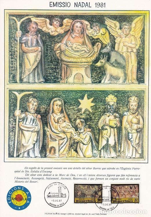 Briefmarken: Andorra 1981 N&ordm; 11 Tirada 1300 - Emissi&oacute; Nadal - Navidad - Nacimiento - Adoraci&oacute;n - Resurrecci&oacute;n