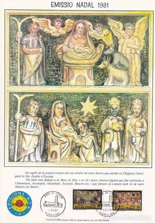 Briefmarken: Andorra 1981 N&ordm; 11 Tirada 1300 - Emissi&oacute; Nadal - Navidad - Nacimiento - Adoraci&oacute;n - Resurrecci&oacute;n