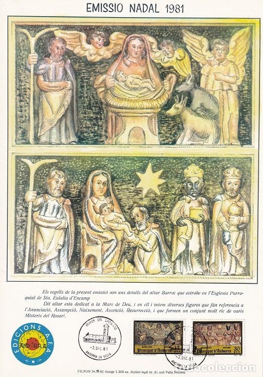 Briefmarken: Andorra 1981 N&ordm; 11 Tirada 1300 - Emissi&oacute; Nadal - Navidad - Nacimiento - Adoraci&oacute;n - Resurrecci&oacute;n