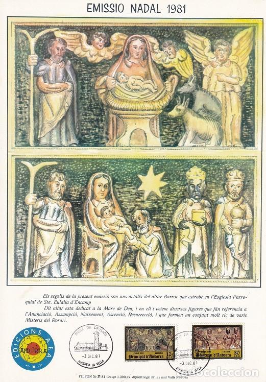 Timbres: Andorra 1981 N&ordm; 11 Tirada 1300 - Emissi&oacute; Nadal - Navidad - Nacimiento - Adoraci&oacute;n - Resurrecci&oacute;n