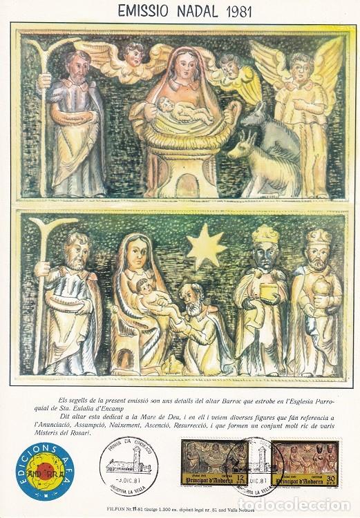 Timbres: Andorra 1981 N&ordm; 11 Tirada 1300 - Emissi&oacute; Nadal - Navidad - Nacimiento - Adoraci&oacute;n - Resurrecci&oacute;n