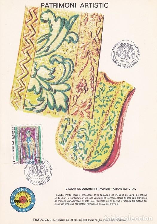 Briefmarken: Andorra 1981 N&ordm; 7 Tirada 1300 - Patrimoni art&iacute;stic - Casulla de la vestidura de San Mart&iacute;n siglo XII