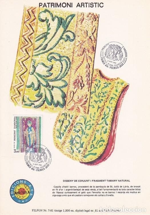 Briefmarken: Andorra 1981 N&ordm; 7 Tirada 1300 - Patrimoni art&iacute;stic - Casulla de la vestidura de San Mart&iacute;n siglo XII