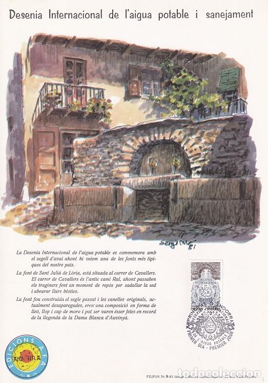 Briefmarken: Andorra 1981 N&ordm; 9 Tirada 1300 - Font Sant Juli&agrave; - Desenia Internacional aigua potable i sanejament
