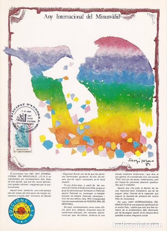 Briefmarken: Andorra 1981 N&ordm; 10 Tirada 1300 - Any Internacional del Minusv&agrave;lid - Escola Nostra Sra. de Meritxell