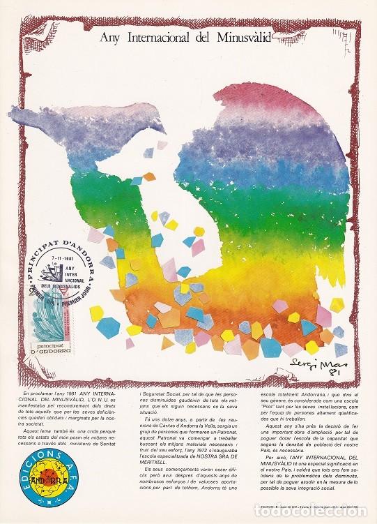 Briefmarken: Andorra 1981 N&ordm; 10 Tirada 1300 - Any Internacional del Minusv&agrave;lid - Escola Nostra Sra. de Meritxell