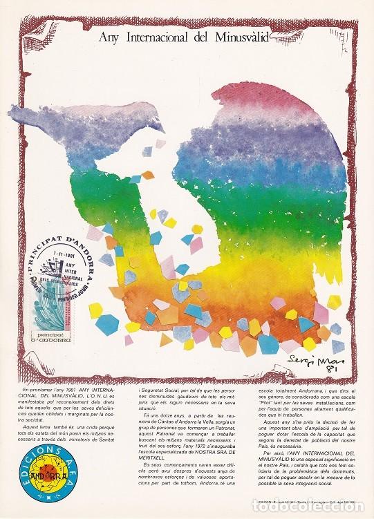 Briefmarken: Andorra 1981 N&ordm; 10 Tirada 1300 - Any Internacional del Minusv&agrave;lid - Escola Nostra Sra. de Meritxell