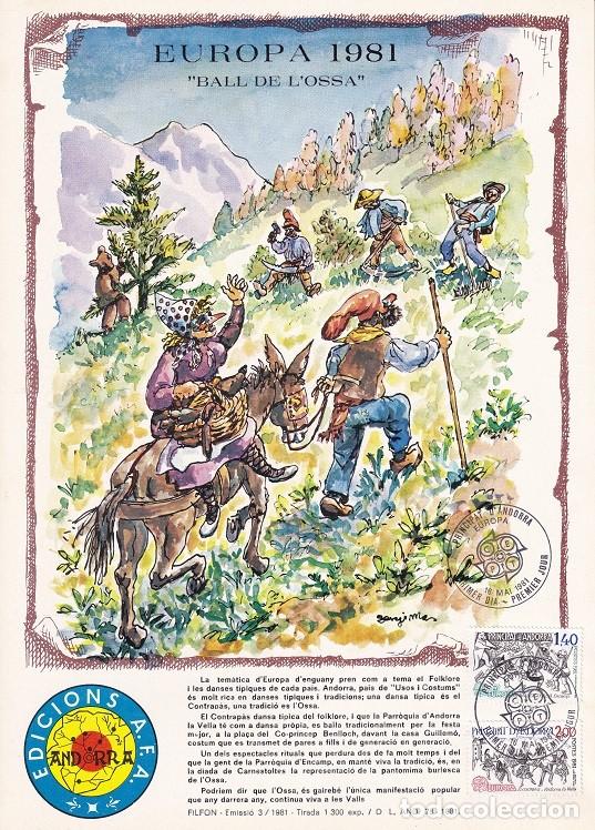 Briefmarken: Andorra 1981 N&ordm; 3 Tirada 1300 - Europa CEPT - Ball de l'ossa - El contrapaso - El baile de la osa