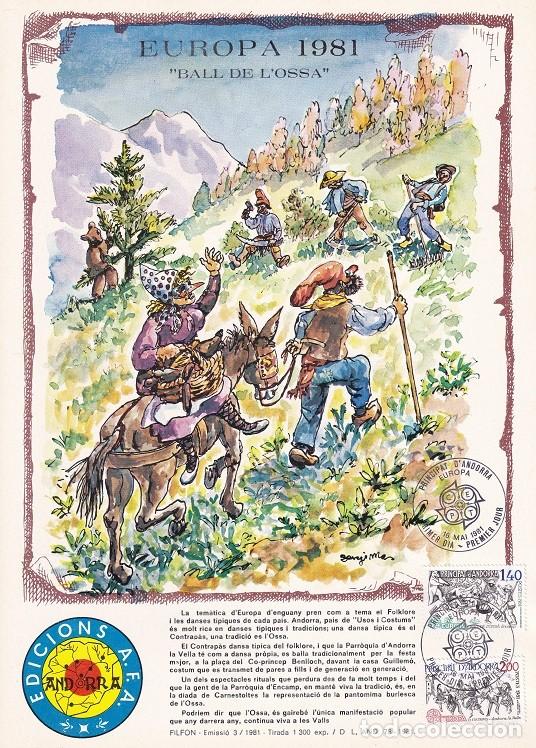 Briefmarken: Andorra 1981 N&ordm; 3 Tirada 1300 - Europa CEPT - Ball de l'ossa - El contrapaso - El baile de la osa