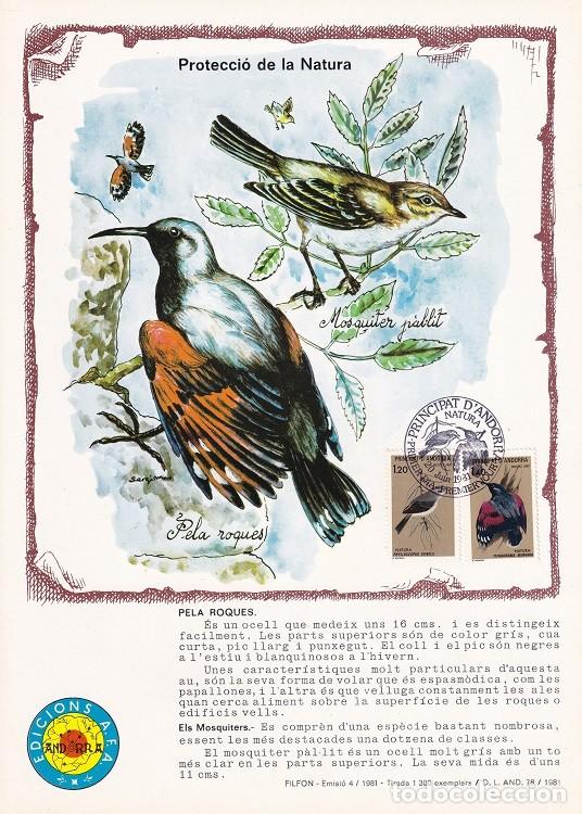 Briefmarken: Andorra 1981 N&ordm; 4 Tirada 1300 - Protecci&oacute; de la Natura - Aves - Pela roques - Els mosquiters - Trepa