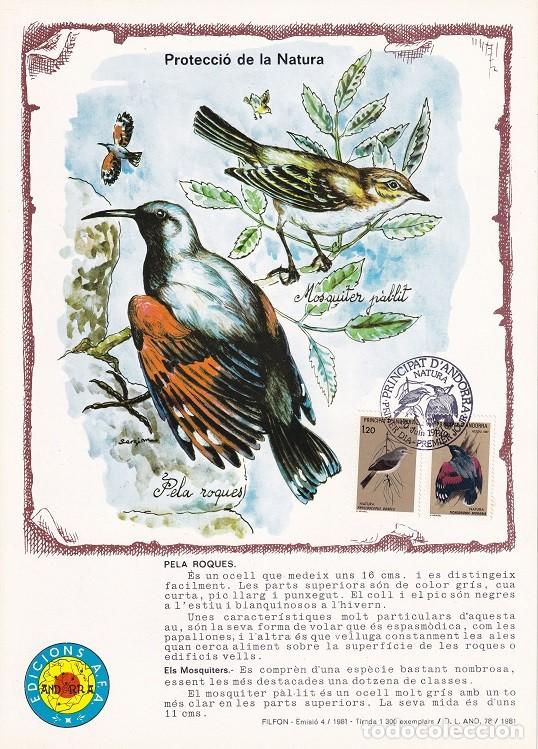 Briefmarken: Andorra 1981 N&ordm; 4 Tirada 1300 - Protecci&oacute; de la Natura - Aves - Pela roques - Els mosquiters - Trepa