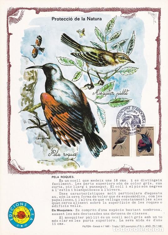 Briefmarken: Andorra 1981 N&ordm; 4 Tirada 1300 - Protecci&oacute; de la Natura - Aves - Pela roques - Els mosquiters - Trepa