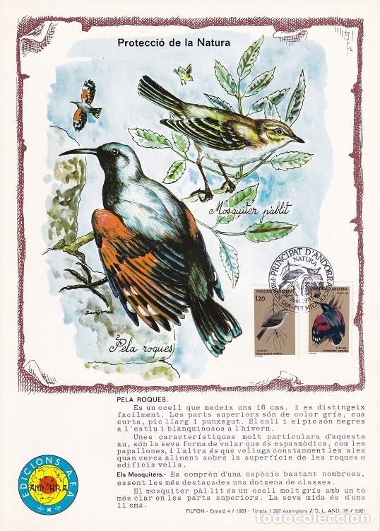 Briefmarken: Andorra 1981 N&ordm; 4 Tirada 1300 - Protecci&oacute; de la Natura - Aves - Pela roques - Els mosquiters - Trepa