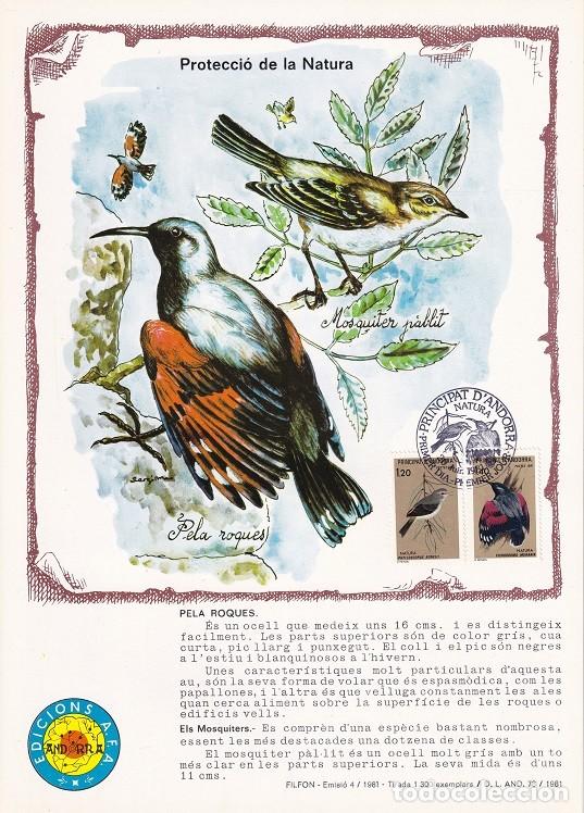 Briefmarken: Andorra 1981 N&ordm; 4 Tirada 1300 - Protecci&oacute; de la Natura - Aves - Pela roques - Els mosquiters - Trepa