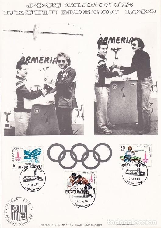 Briefmarken: Andorra 1980 N&ordm; 7 Tirada 1300 - Jocs Ol&iacute;mpis d'estiu Moscou - Esqu&iacute; - Boxeo - Tiro - Jocs Ol&iacute;mpics