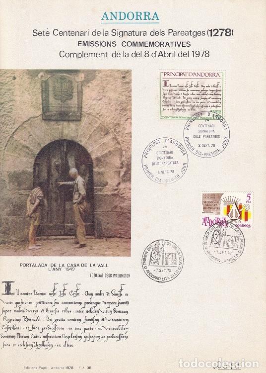 Briefmarken: Andorra 1978 N&ordm; 518 - 7&egrave; Centenari signatura dels Pareatges - Portalada de la Casa de la Vall 1949