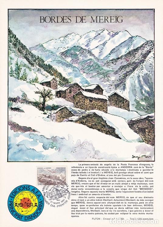 Briefmarken: Andorra 1981 N&ordm; 1 Tirada 1300 - Bordes de Mereig - Arquitectura - Peu del Pic Casamanya