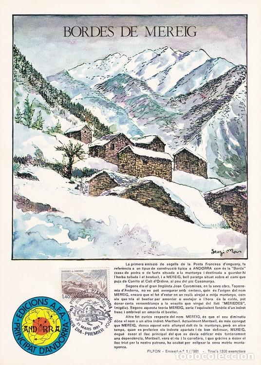 Briefmarken: Andorra 1981 N&ordm; 1 Tirada 1300 - Bordes de Mereig - Arquitectura - Peu del Pic Casamanya
