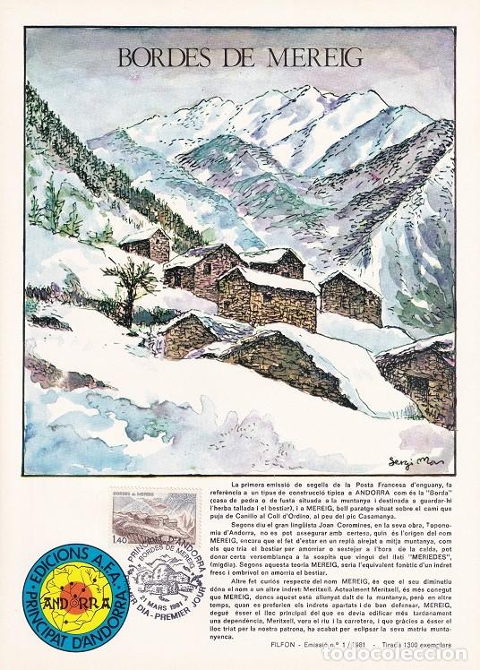 Briefmarken: Andorra 1981 N&ordm; 1 Tirada 1300 - Bordes de Mereig - Arquitectura - Peu del Pic Casamanya