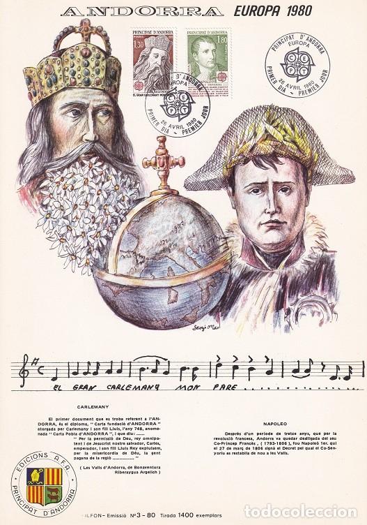 Briefmarken: Andorra 1980 N&ordm; 3 Tirada 1400 - Europa - Personajes - Carlemany - Napole&oacute; - Carlomagno - Napole&oacute;n