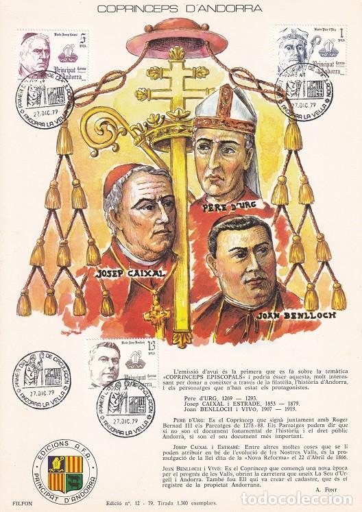 Briefmarken: Andorra 1979 N&ordm; 12 Tirada 1300 - Copr&iacute;ncipes de Andorra - Copr&iacute;nceps d'Andorra - Joan Belloch y Vi..