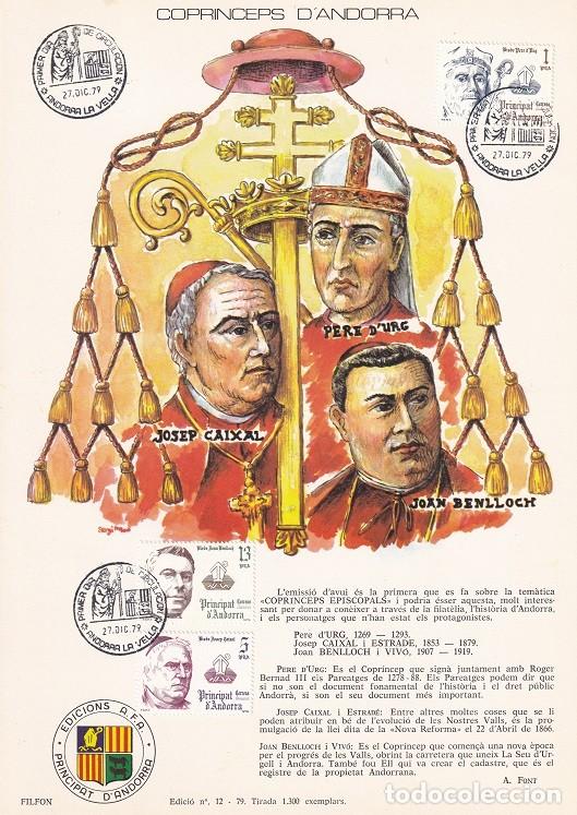 Briefmarken: Andorra 1979 N&ordm; 12 Tirada 1300 - Copr&iacute;ncipes de Andorra - Copr&iacute;nceps d'Andorra - Joan Belloch y Vi..