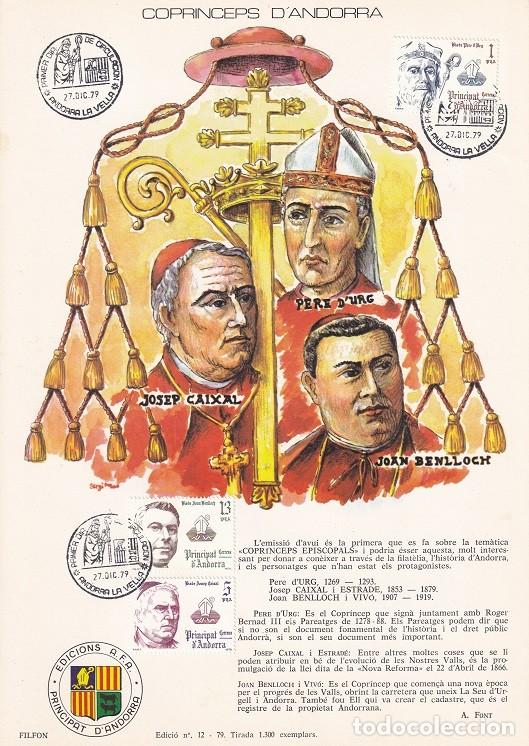 Briefmarken: Andorra 1979 N&ordm; 12 Tirada 1300 - Copr&iacute;ncipes de Andorra - Copr&iacute;nceps d'Andorra - Joan Belloch y Vi..