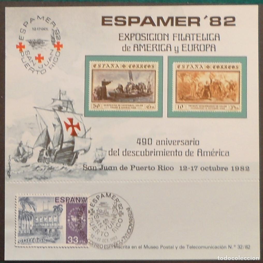 Sellos: 1982-ESPA&Ntilde;A-RECUERDOS FILATELICOS-EXPOSICIONES Y HOMENAJES-VER FOTO-HOJITAS Y TARJETAS