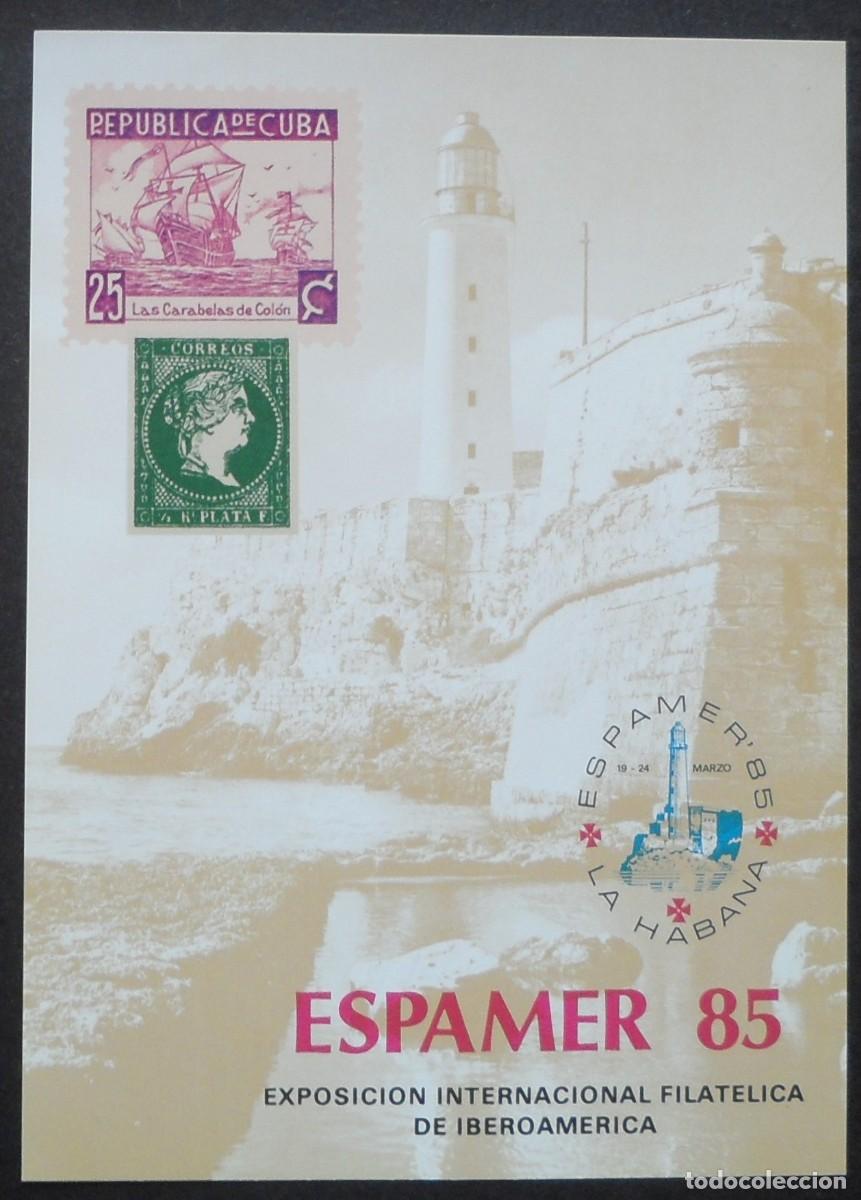 Sellos: 1985-ESPA&Ntilde;A-RECUERDOS FILATELICOS-EXPOSICIONES Y HOMENAJES-VER FOTO-HOJITAS Y TARJETAS