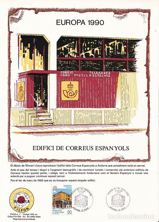 Selos: Andorra 1990 N&ordm; 7 Tirada 400 - Edifici de Correus espanyols - Europa - Oficinas postales actuales