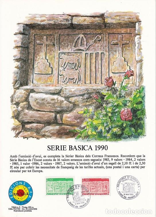 Selos: Andorra 1990 N&ordm; 8 Tirada 400 - Serie b&aacute;sica - Serie b&aacute;sica Escudo primitivo de los Valles de Andorra