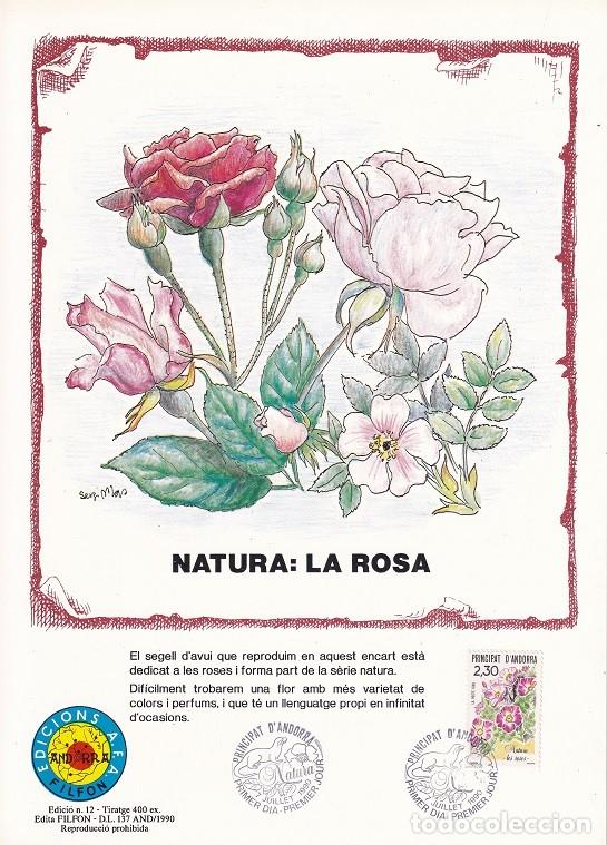 Selos: Andorra 1990 N&ordm; 12 Tirada 400 - Natura : La Rosa - Protecci&oacute;n de la Naturaleza - Rosas