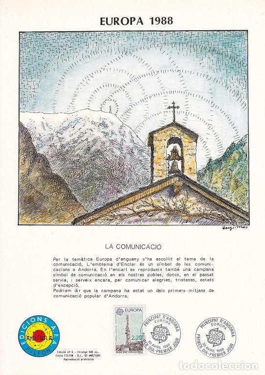 Stamps: Andorra 1988 N&ordm; 6 Tirada 400 Europa - Transportes comunicaciones - Enclar - La campana