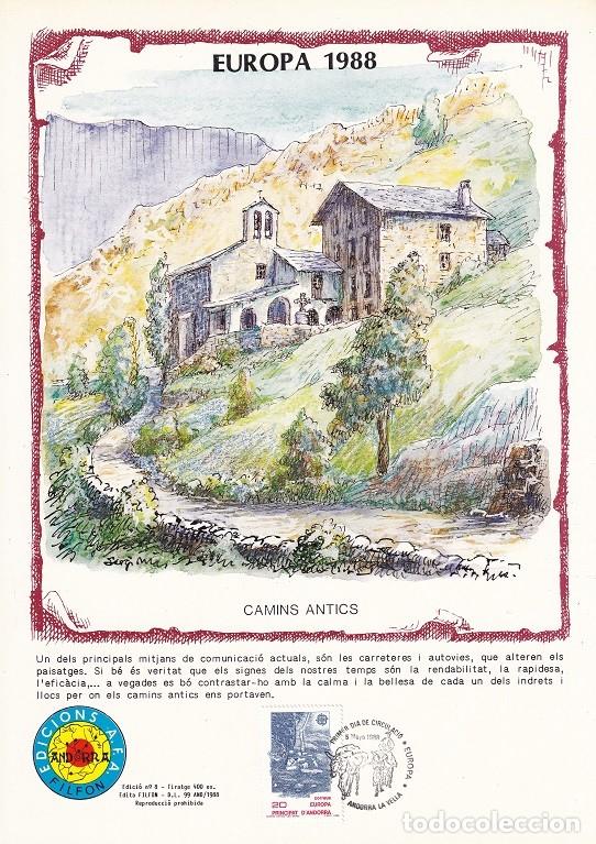 Timbres: Andorra 1988 N&ordm; 8 Tirada 400 - Europa - Transportes y comunicaciones - Camins antics - Medieval
