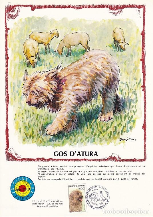Timbres: Andorra 1988 N&ordm; 12 Tirada 400 - Protecci&oacute;n de la Naturaleza - Animales - Perro Pastor - Gos d' Atura