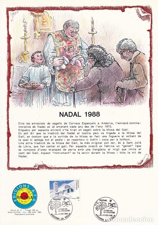 Timbres: Andorra 1988 N&ordm; 17 Tirada 400 - Nadal Navidad 88 - Panor&aacute;mica Iglesia de Sant Joan de Caselles