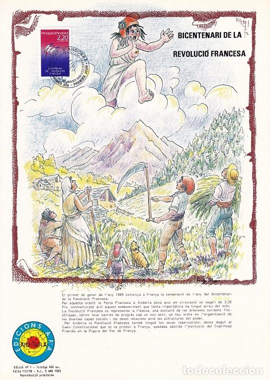 Timbres: Andorra 1989 N&ordm; 1 Tirada 400 - Bicentenari de la Revoluci&oacute; Francesa - Bicentenario de la Revoluci&oacute;n