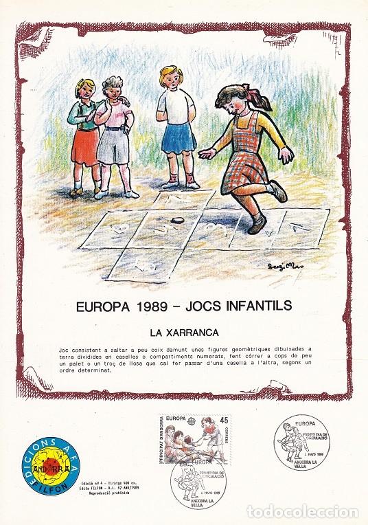 Timbres: Andorra 1989 N&ordm; 4 Tirada 400 - Europa - Jocs infantils - La Xarranca - Juegos infantiles - Cadeneta