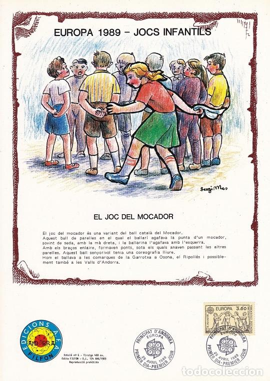 Stamps: Andorra 1989 N&ordm; 6 Tirada 400 Europa - Jocs infantils El joc del mocador Juegos infantiles El pa&ntilde;uelo