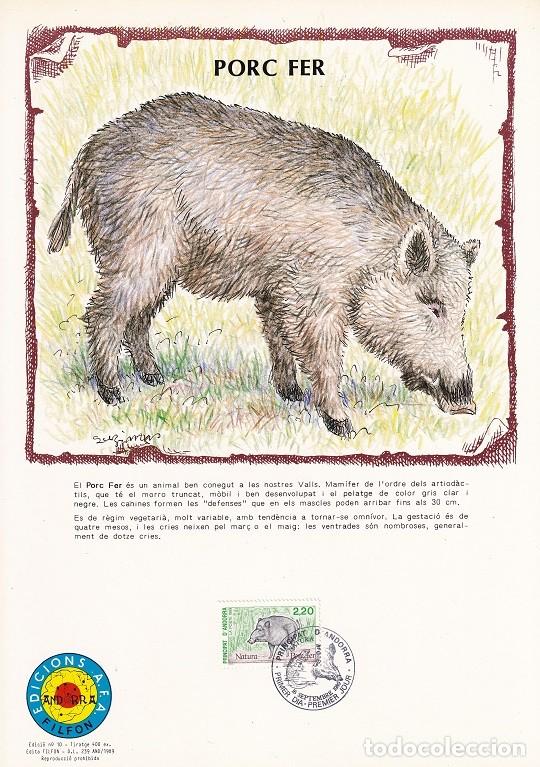 Stamps: Andorra 1989 N&ordm; 10 Tirada 400 - Protecci&oacute;n de la Naturaleza - Fauna - Animales - Porc Fer - Jabal&iacute;