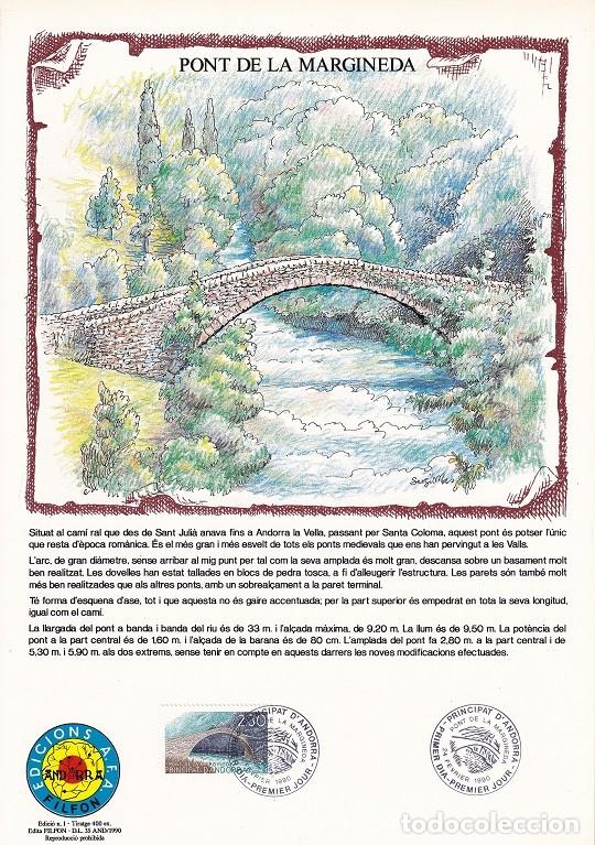 Selos: Andorra 1990 N&ordm; 1 Tirada 400 - Pont de la Margineda - Turismo - Puente de la Margineda - Rom&agrave;nica