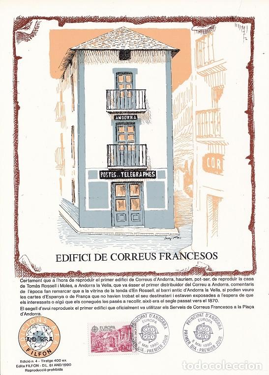 Timbres: Andorra 1990 N&ordm; 4 Tirada 400 - Edifici de Correus francesos - Europa - Antiguas oficinas postales