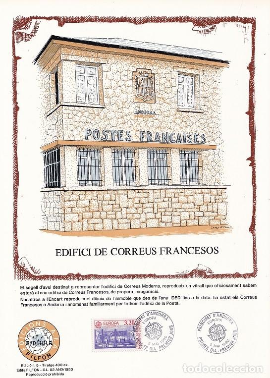 Selos: Andorra 1990 N&ordm; 5 Tirada 400 - Edifici de Correus francesos - Europa - Oficinas postales modernas