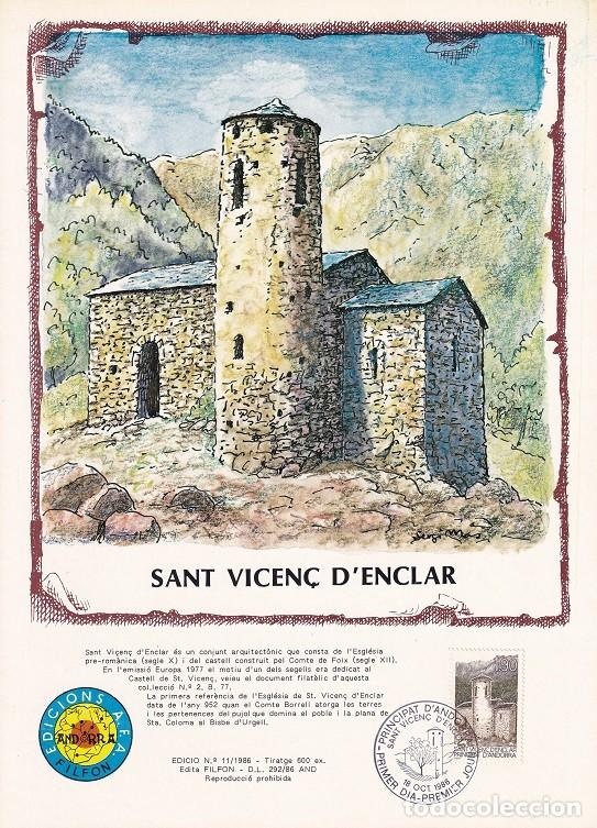 Selos: Andorra 1986 N&ordm; 11 Tirada 600 - Sant Vicen&ccedil; D&acute;Enclar - Castell construit pel Comte de Foix