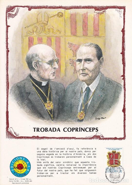 Briefmarken: Andorra 1987 N&ordm; 2 Tirada 500 - Trobada Copr&iacute;nceps Encuentro entre los copr&iacute;ncipes de Andorra Escudo